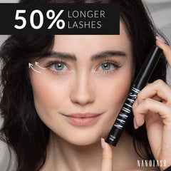 NANOIL Nanolash lashes before-after showing potential length and density