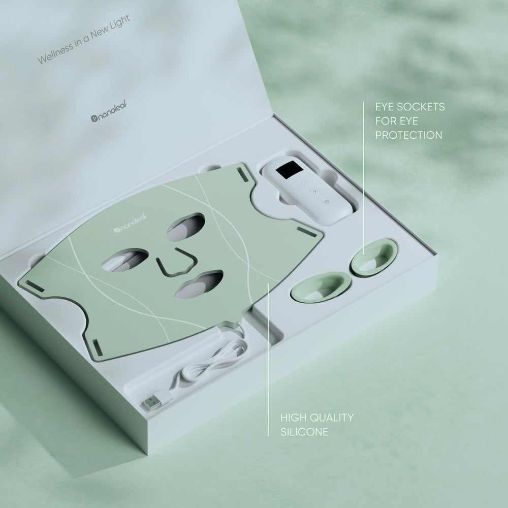 Nanoleaf face mask silicone material provides flexible, comfortable wear.