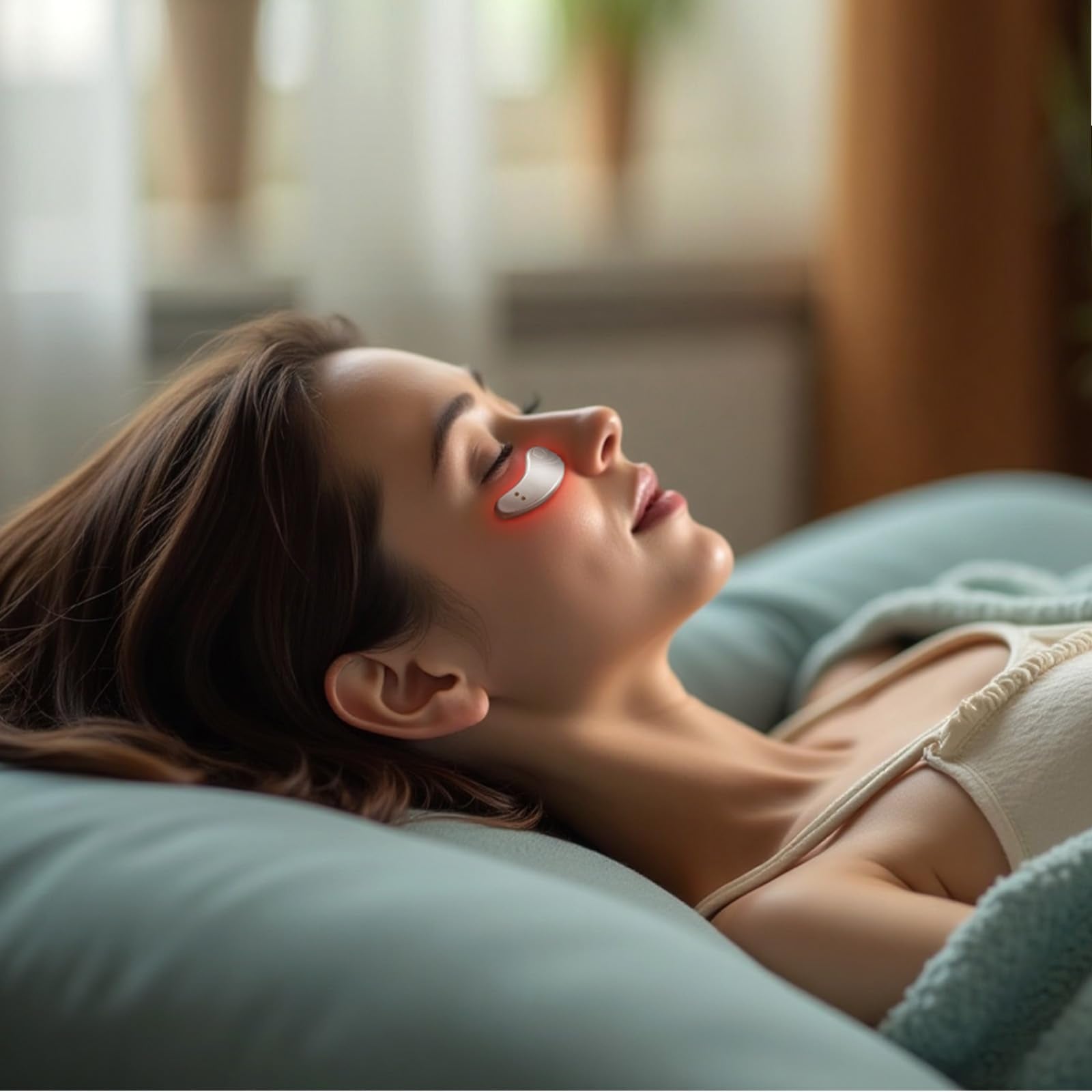 NANSIKE Revita Eyes patch in action with massage motion for relaxation