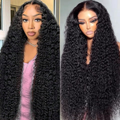 NANTLIY deep wave lace front wig 30in close-up curl detail for realistic texture
