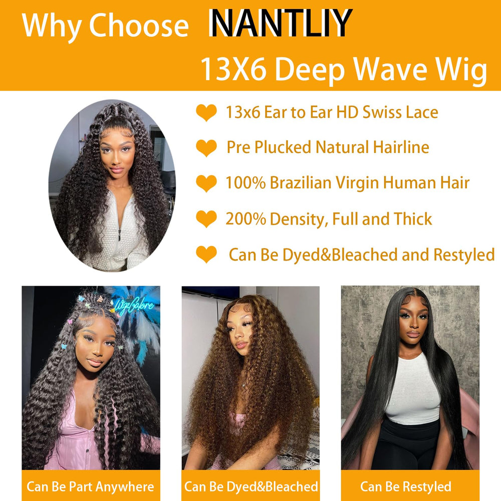 NANTLIY deep wave wig cap with elastic straps for secure fit