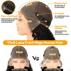 NANTLIY water wave lace front wig styling options like dye or ponytail
