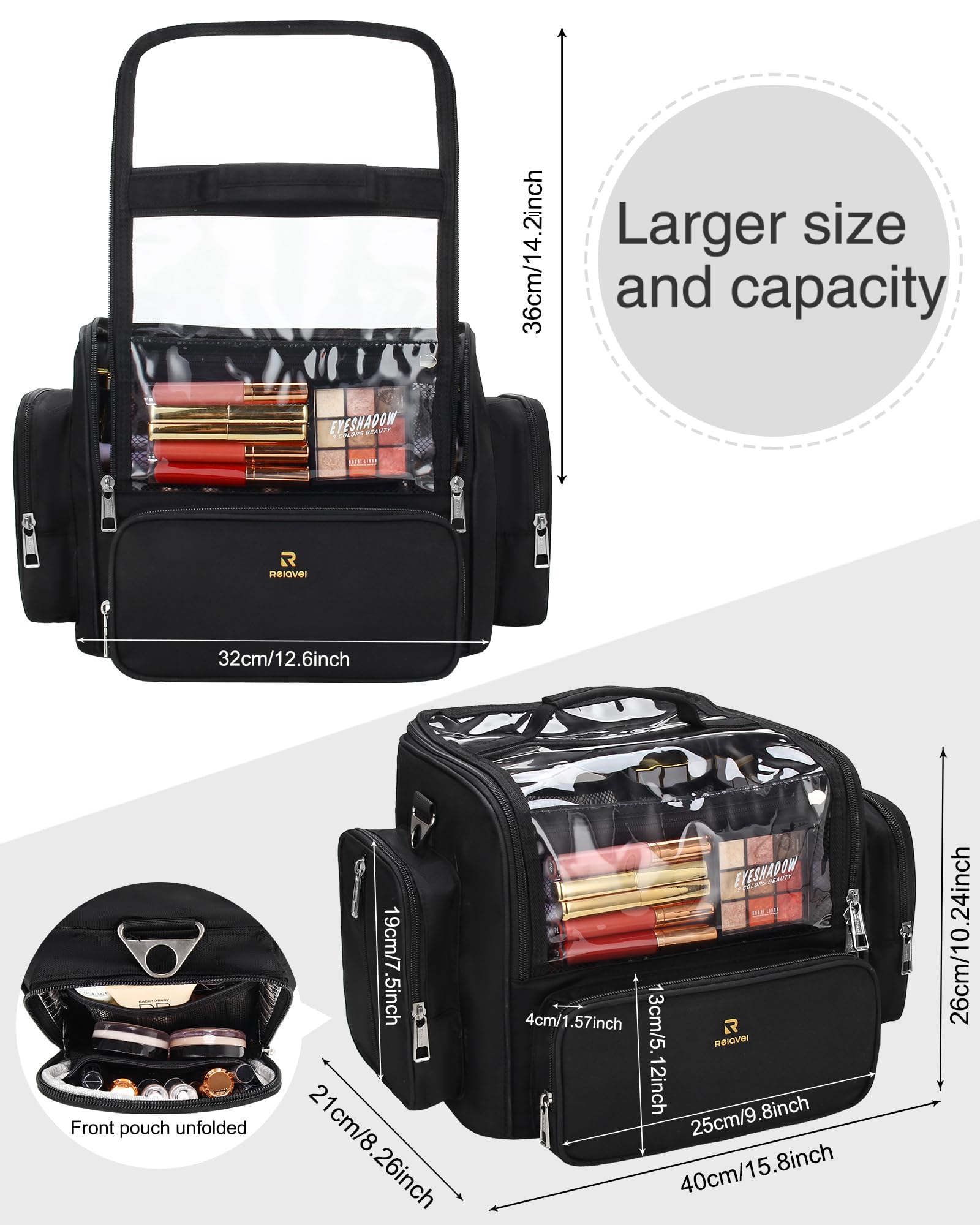 NAONAYA makeup brush bag large-capacity stores brushes, tools, and cosmetics in one organized case.