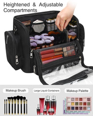 NAONAYA makeup brush bag lid-visibility keeps brushes dust-free at home or on set.