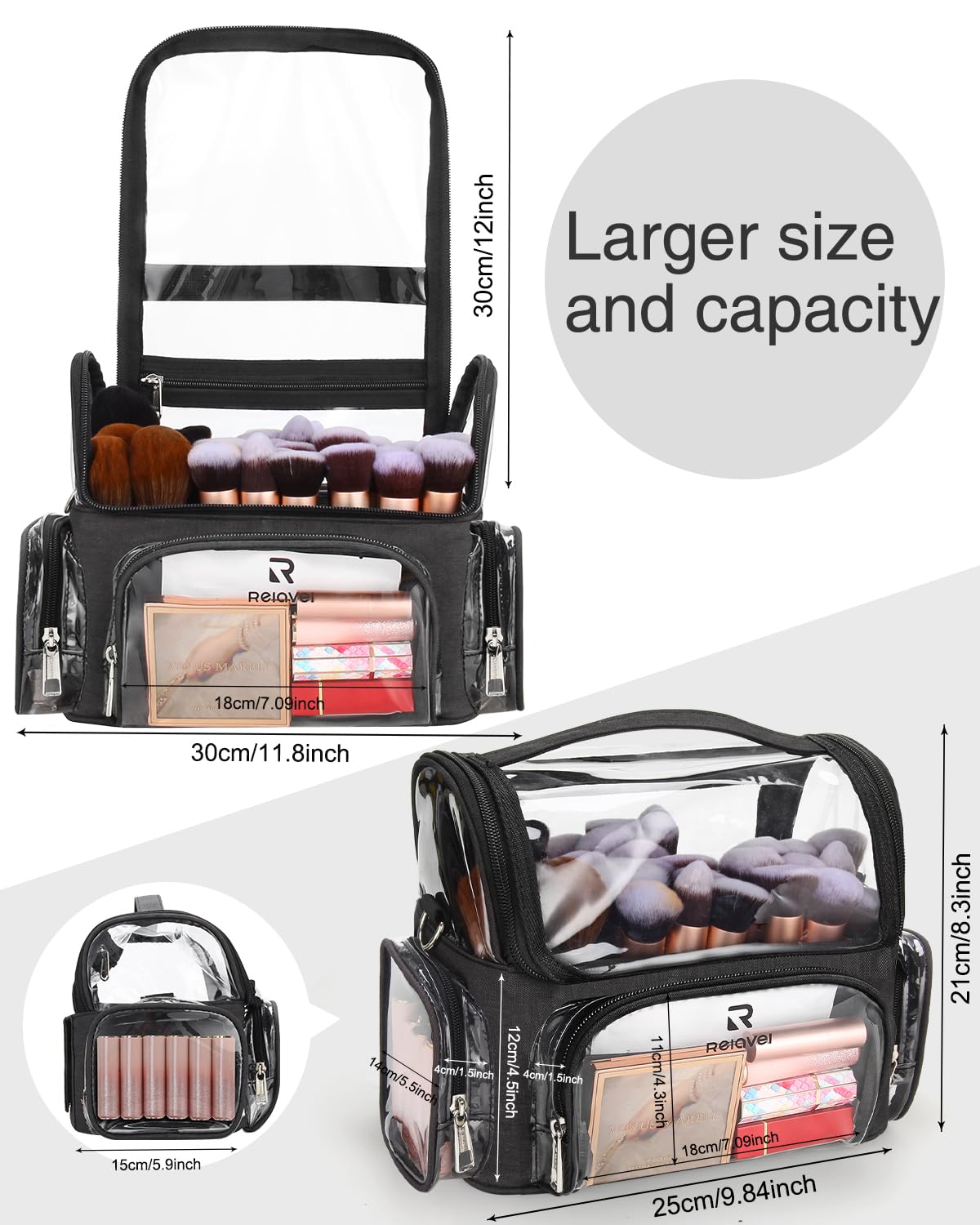 NAONAYA makeup brush case adjustable partitions adapt to you.