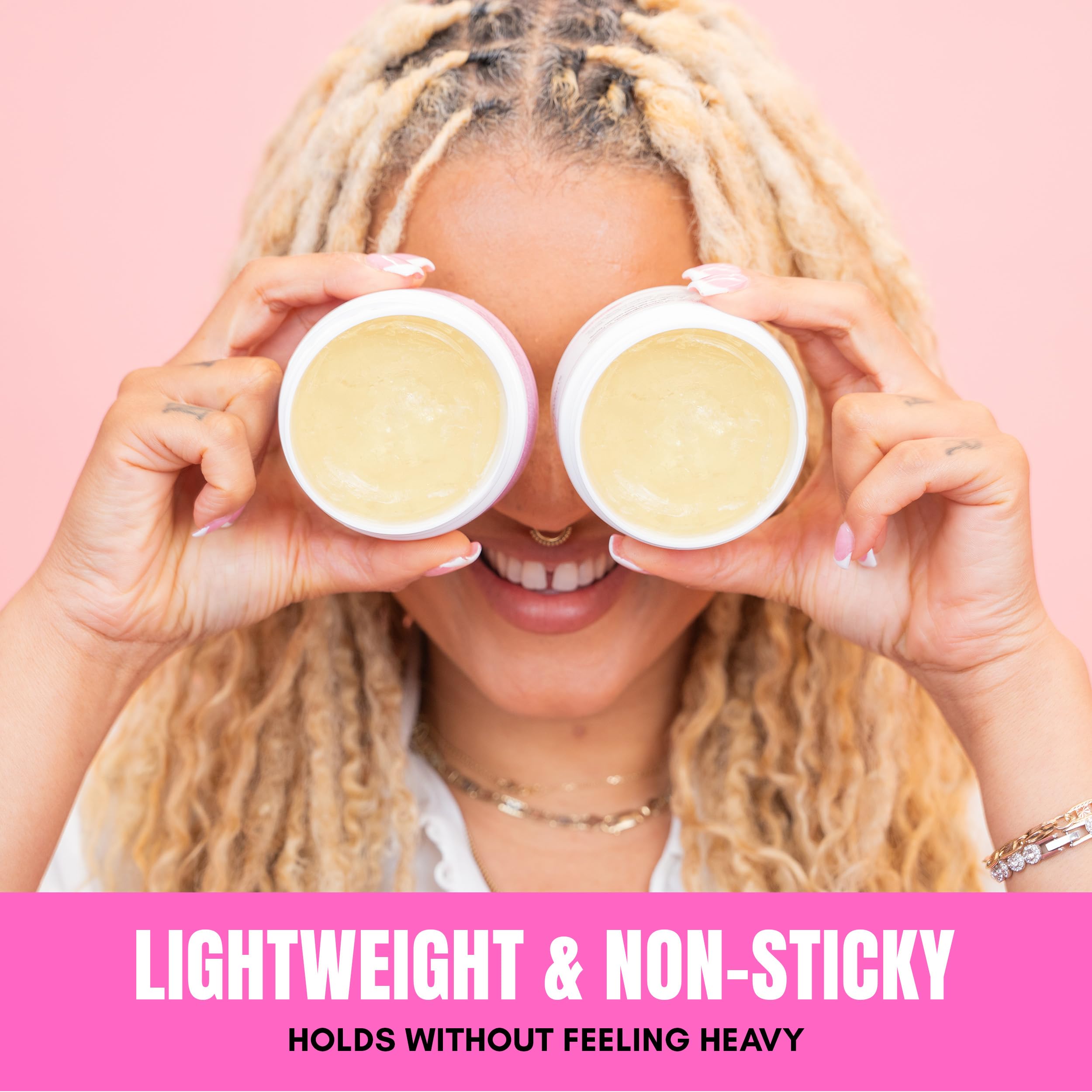 NappStar retwist gel on dry hair delivers non-sticky, clear finish.