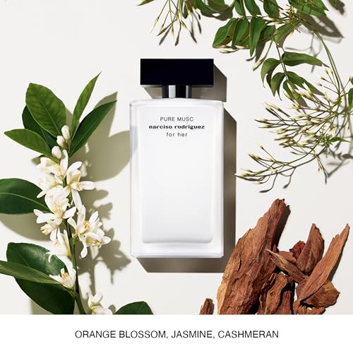 Narciso Rodriguez Pure Musc for Woman EDP bottle with box showcases timeless casual-wear appeal.