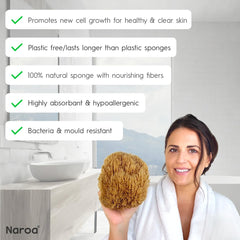 Naroa sea sponge packaging shows plastic-free sustainability