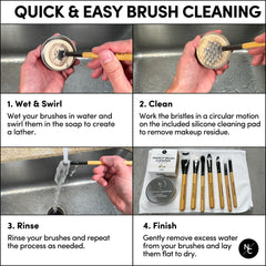 Narrative Cosmetics silicone cleaning pad closeup showing the tool used with brushes.