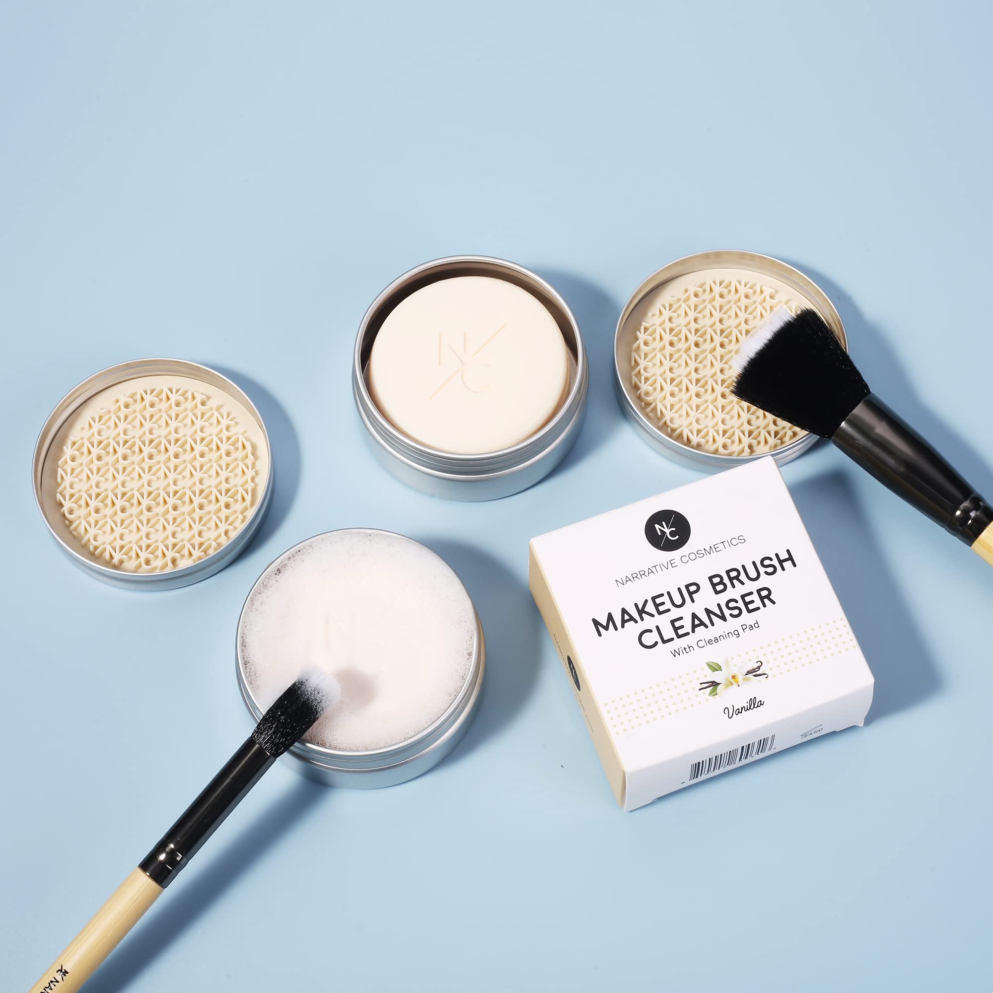 Narrative Cosmetics vanilla fragrance closeup capturing a spa-like cleansing experience.