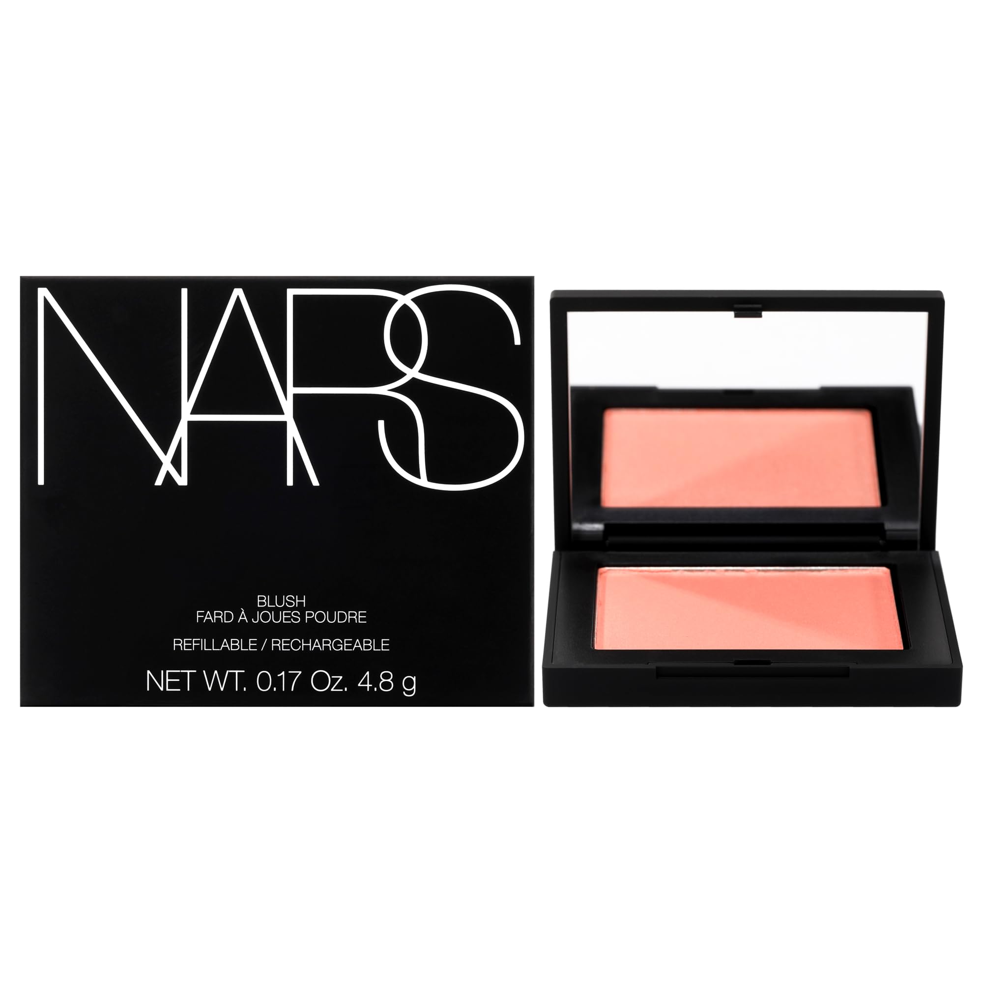NARS Deep Throat blush compact close-up shows silky powder for natural glow