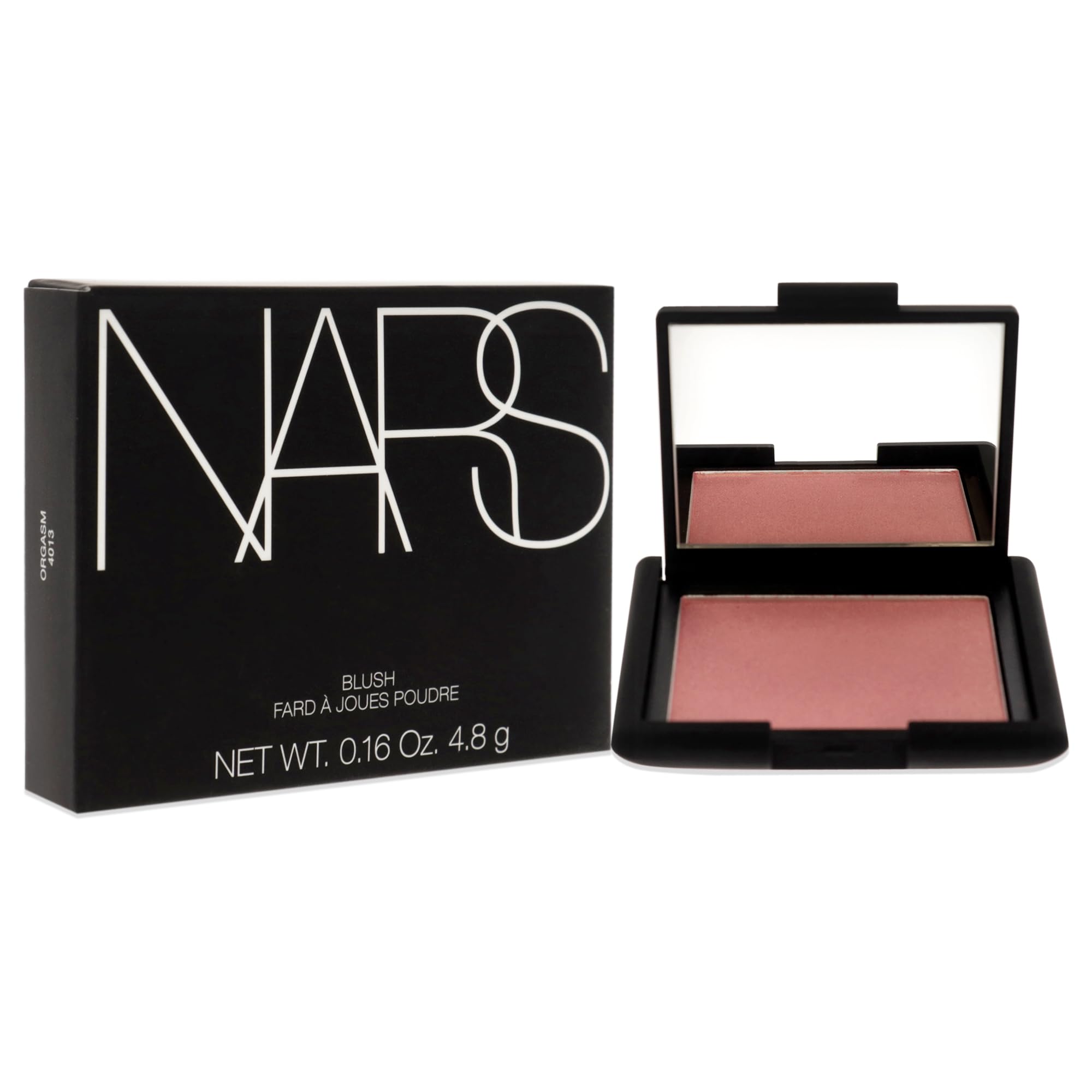 NARS Orgasm application brush stroke demonstrates even color payoff.