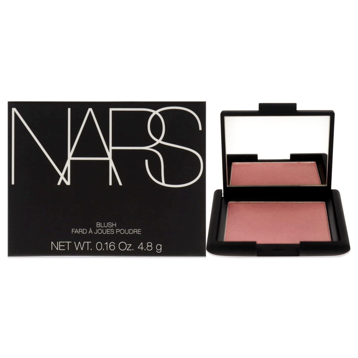 NARS Orgasm blush compact open, iconic shade for a healthy glow.