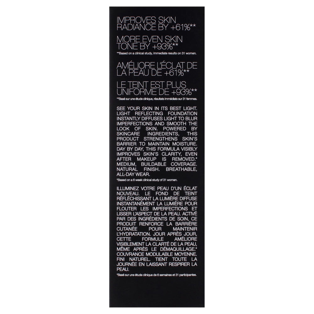 NARS Light Reflecting Foundation M1.2 Patagonia weightless-feel image conveys all-day comfort.