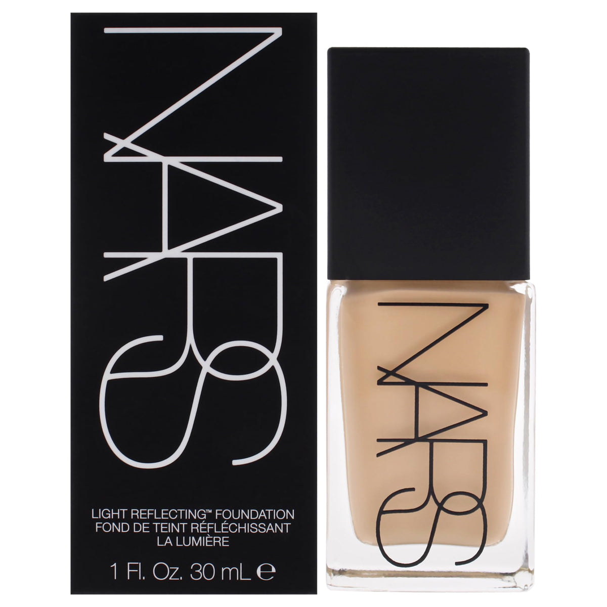 NARS Light Reflecting Foundation M2 Santa Fe bottle demonstrates warm medium shade for even complexion