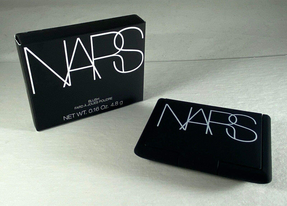 NARS Orgasm blush application brush demonstrates precise, buildable color.