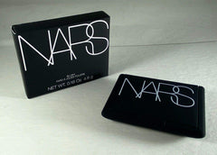 NARS Orgasm blush application brush demonstrates precise, buildable color.