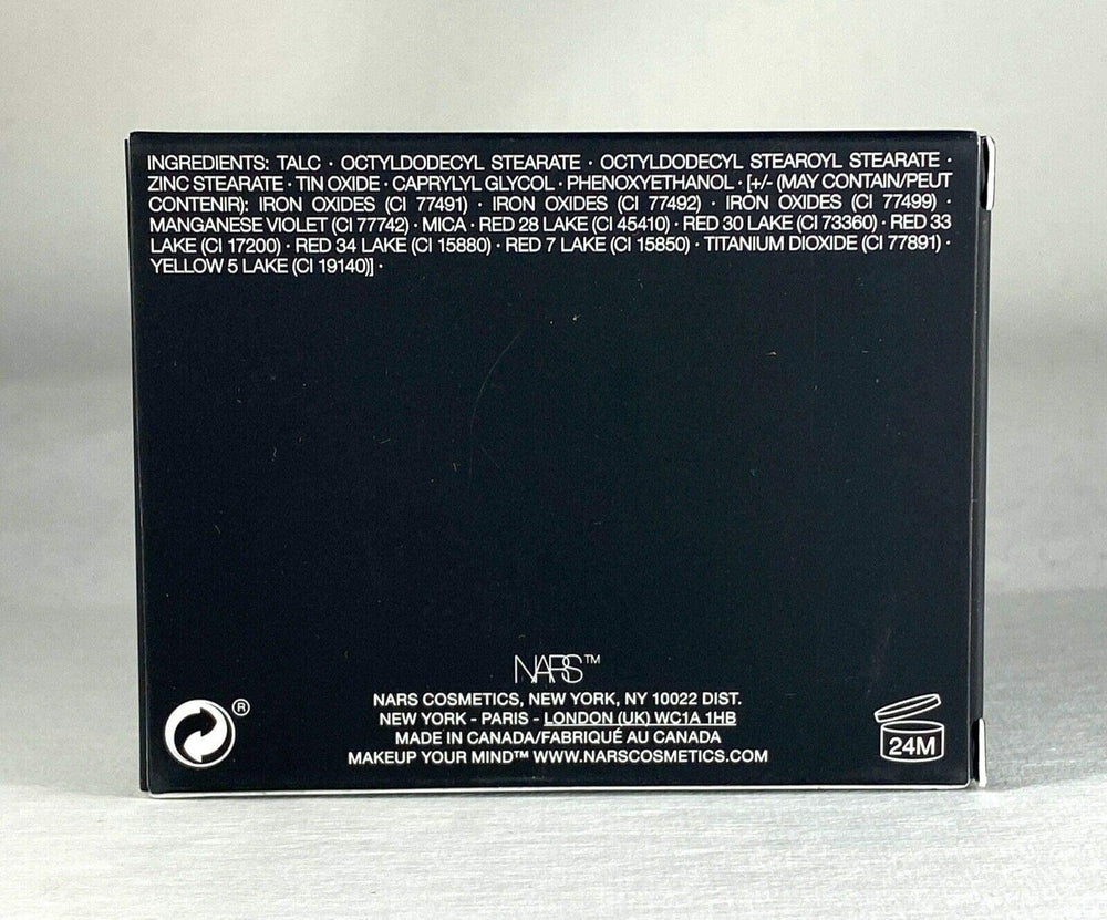 NARS Orgasm close-up reveals fine pearl shimmer on textured surface.