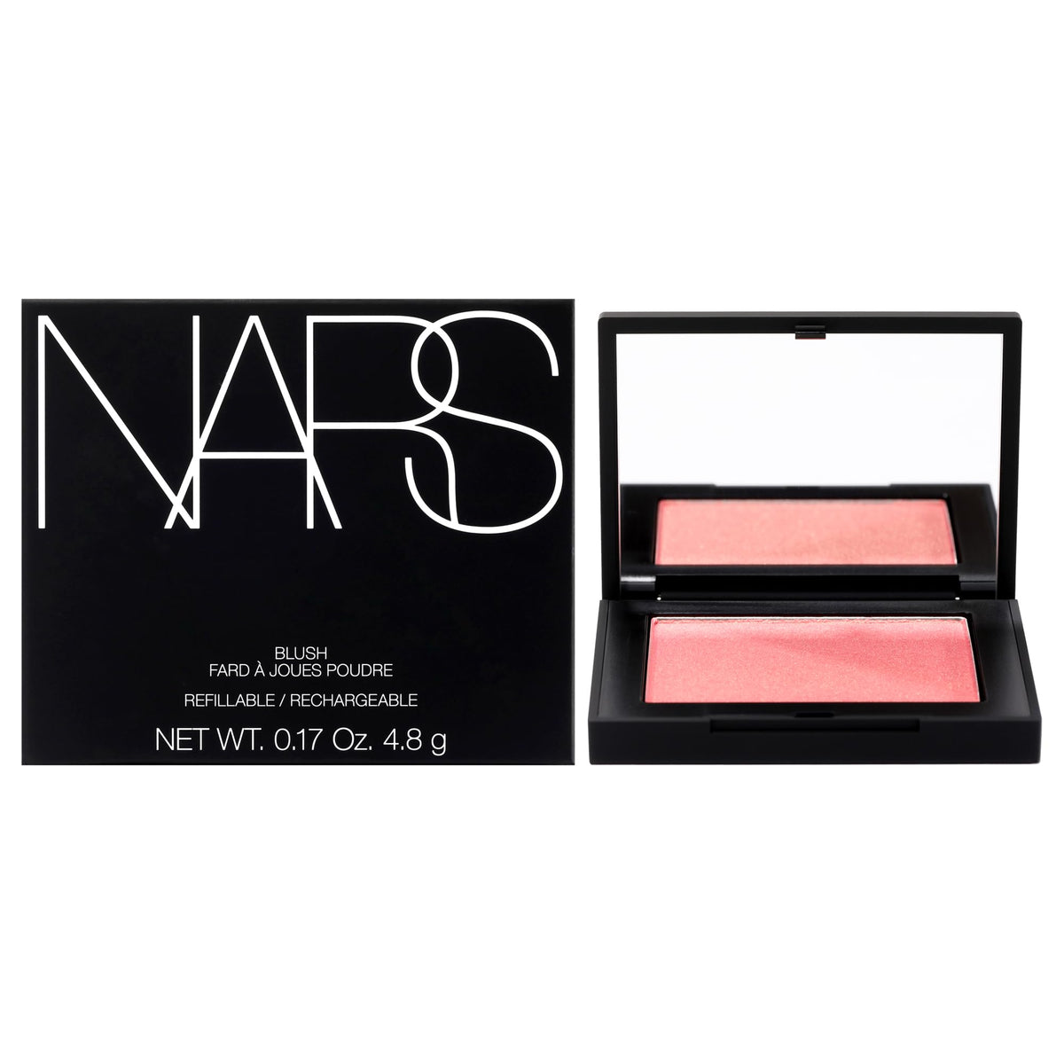 NARS Orgasm pressed blush compact for portable peachy-pink glow.