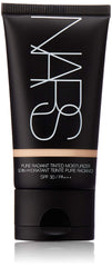 NARS Pure Radiant tinted moisturizer SPF 30 bottle closeup for lightweight coverage and sun protection.