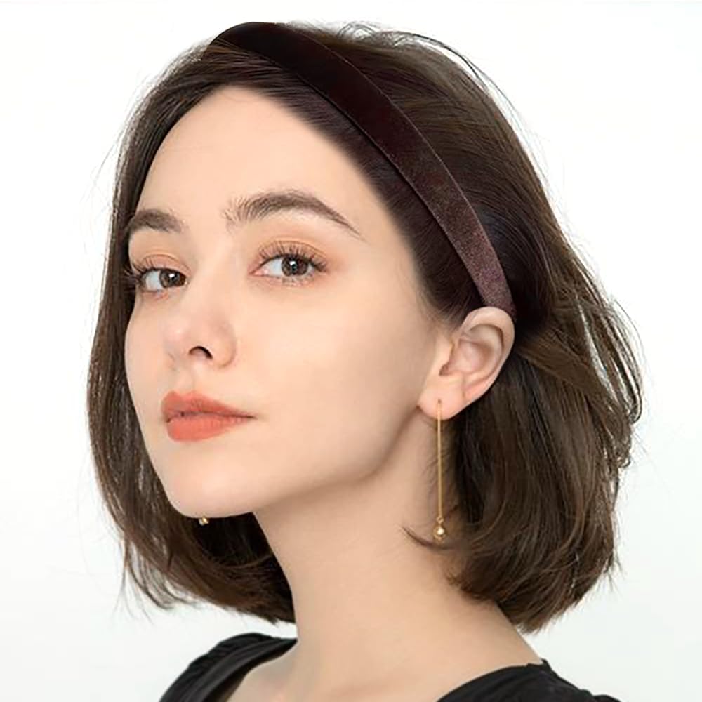 NARUNING velvet headbands on model demonstrate sleek minimalist style.