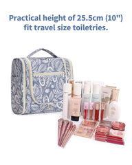 Narwey blue leaf bag features eight mesh pockets for sorted items.