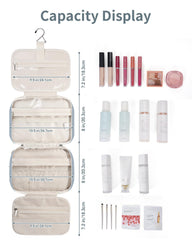Narwey hanging toiletry bag on hook for easy access during travel.