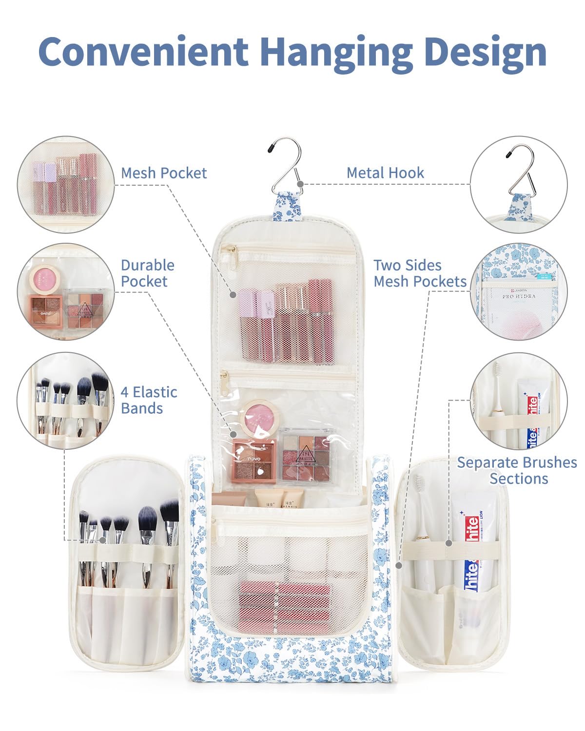 Narwey bag with built-in metal hook for easy hanging