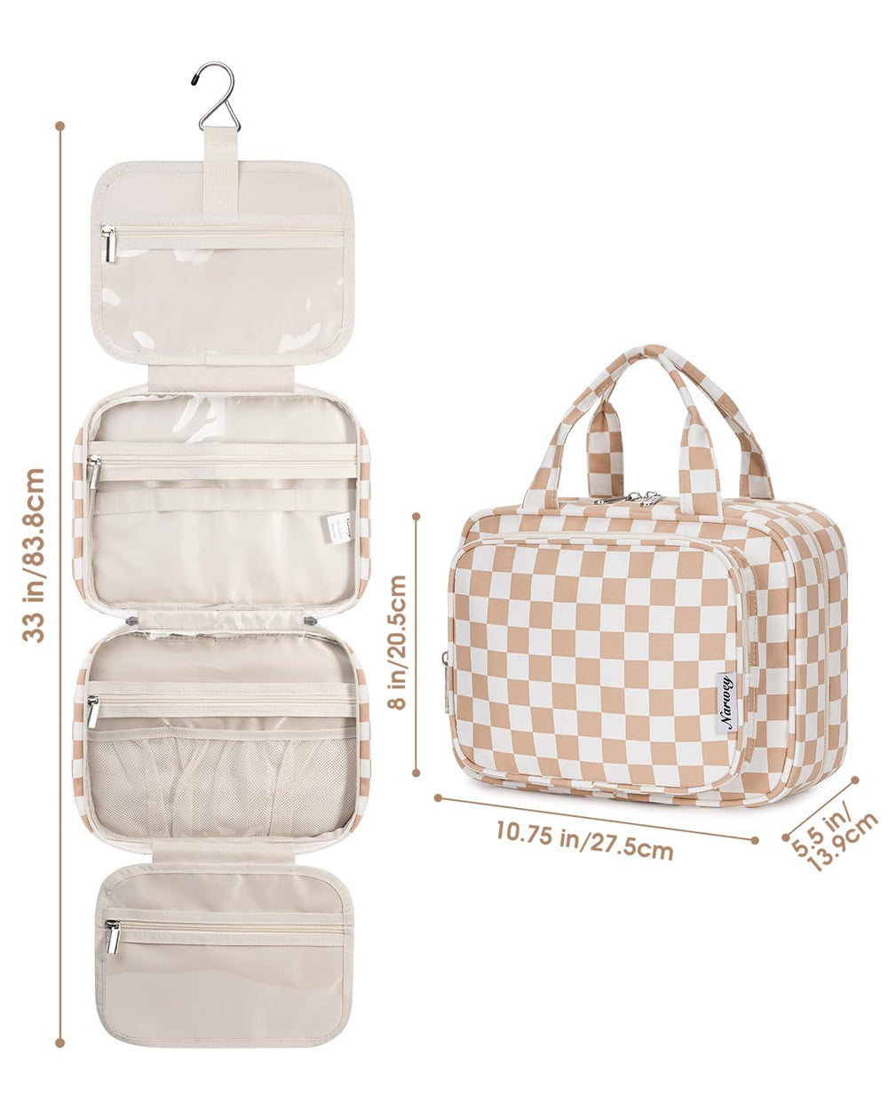 Narwey hanging toiletry bag lightweight design suitable for gym and camping
