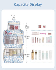 Narwey interior compartments show multiple pockets to neatly organize skincare and small items.