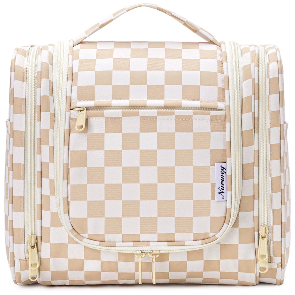 Narwey large hanging toiletry bag inside pockets demonstrates organized storage.