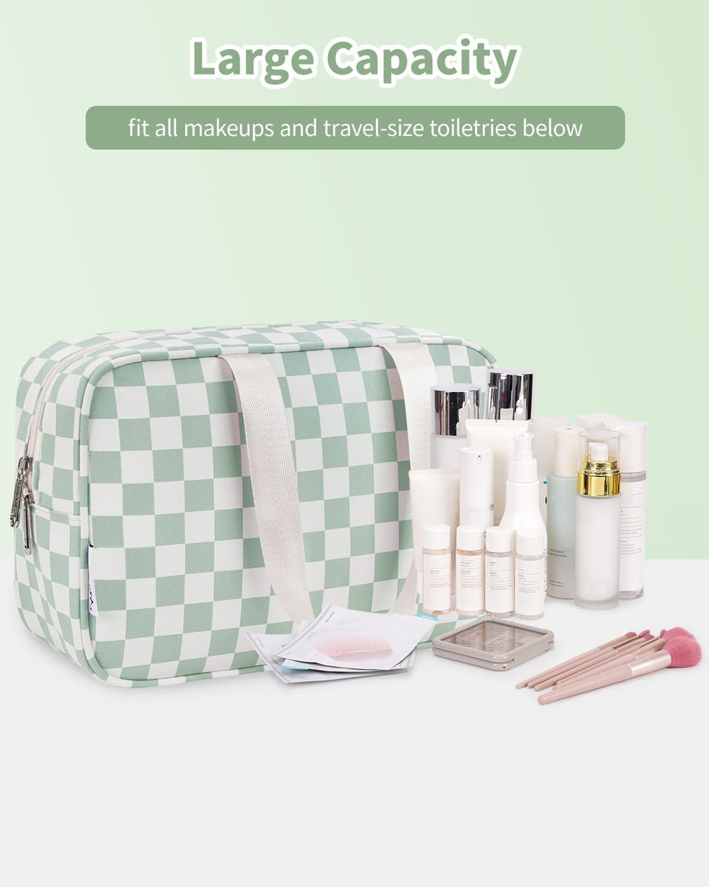 Narwey lightweight 8.8 oz travel bag in mint green for easy carrying.