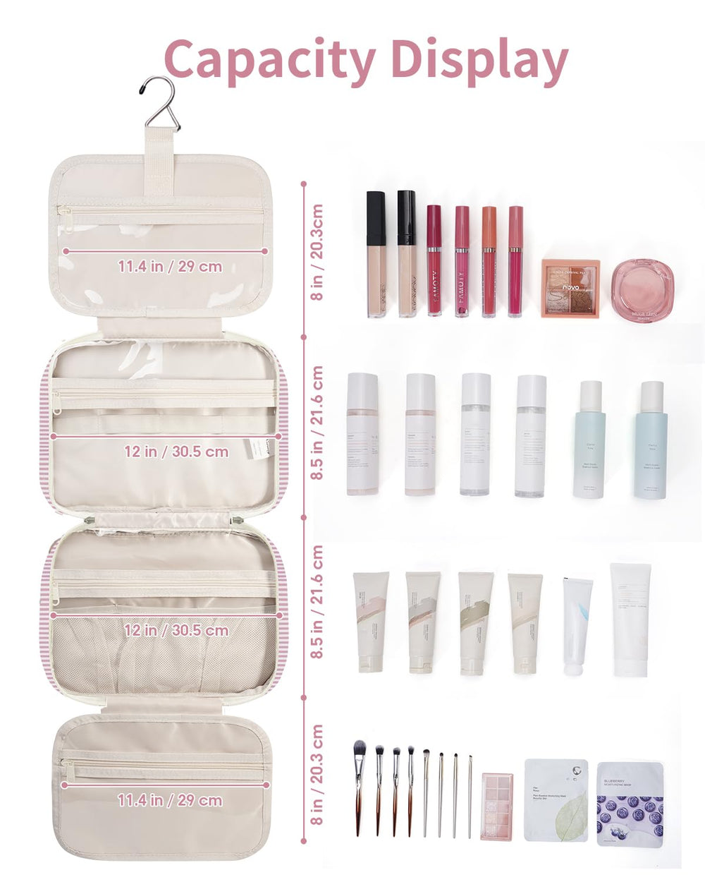 Narwey padded fabric offers soft touch and travel protection for contents.