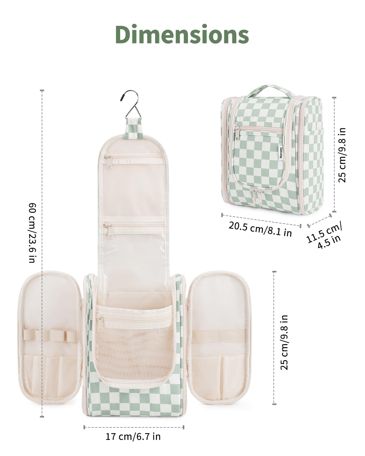 Narwey zippers detail shows smooth operation for everyday use.