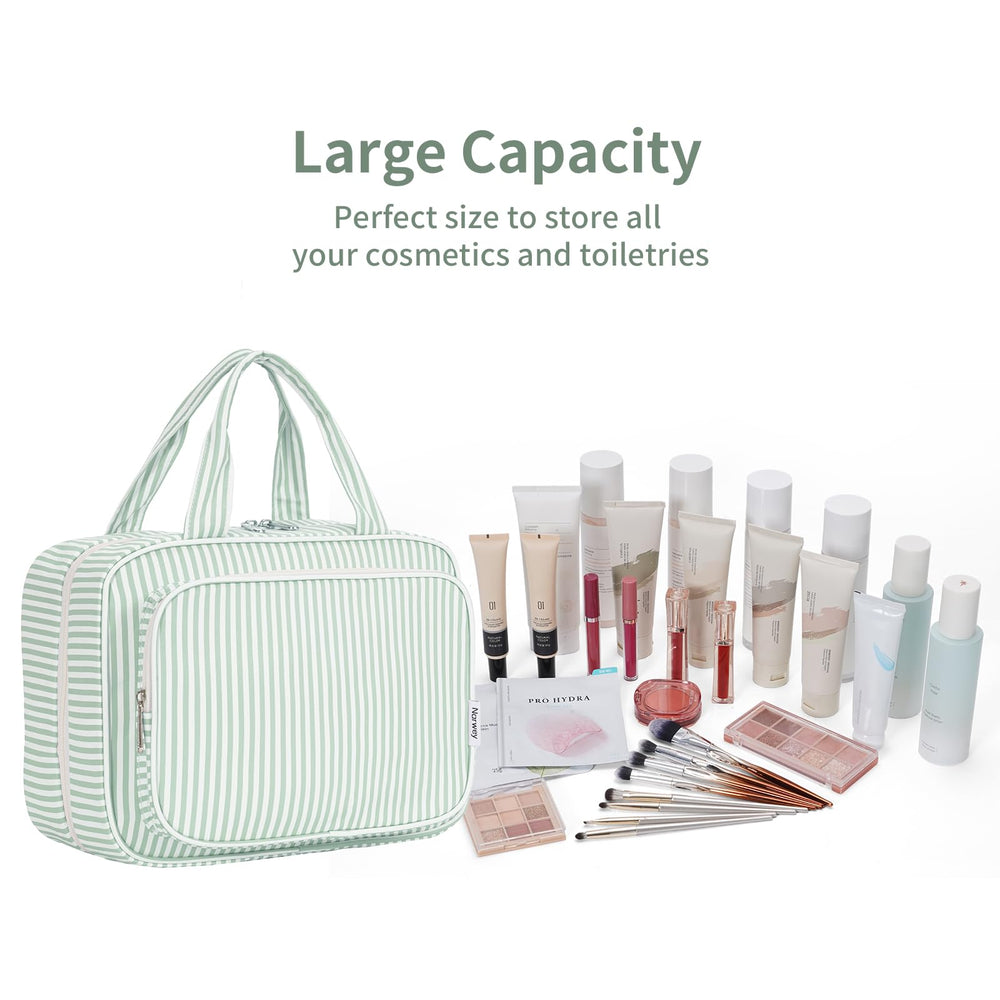 Narwey large capacity bag fitting full-size shampoo, conditioner, and makeup essentials