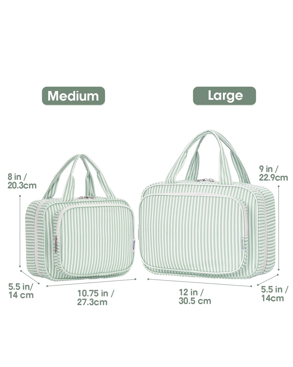 Narwey large bag open compartments demonstrating four roomy sections for full-size products