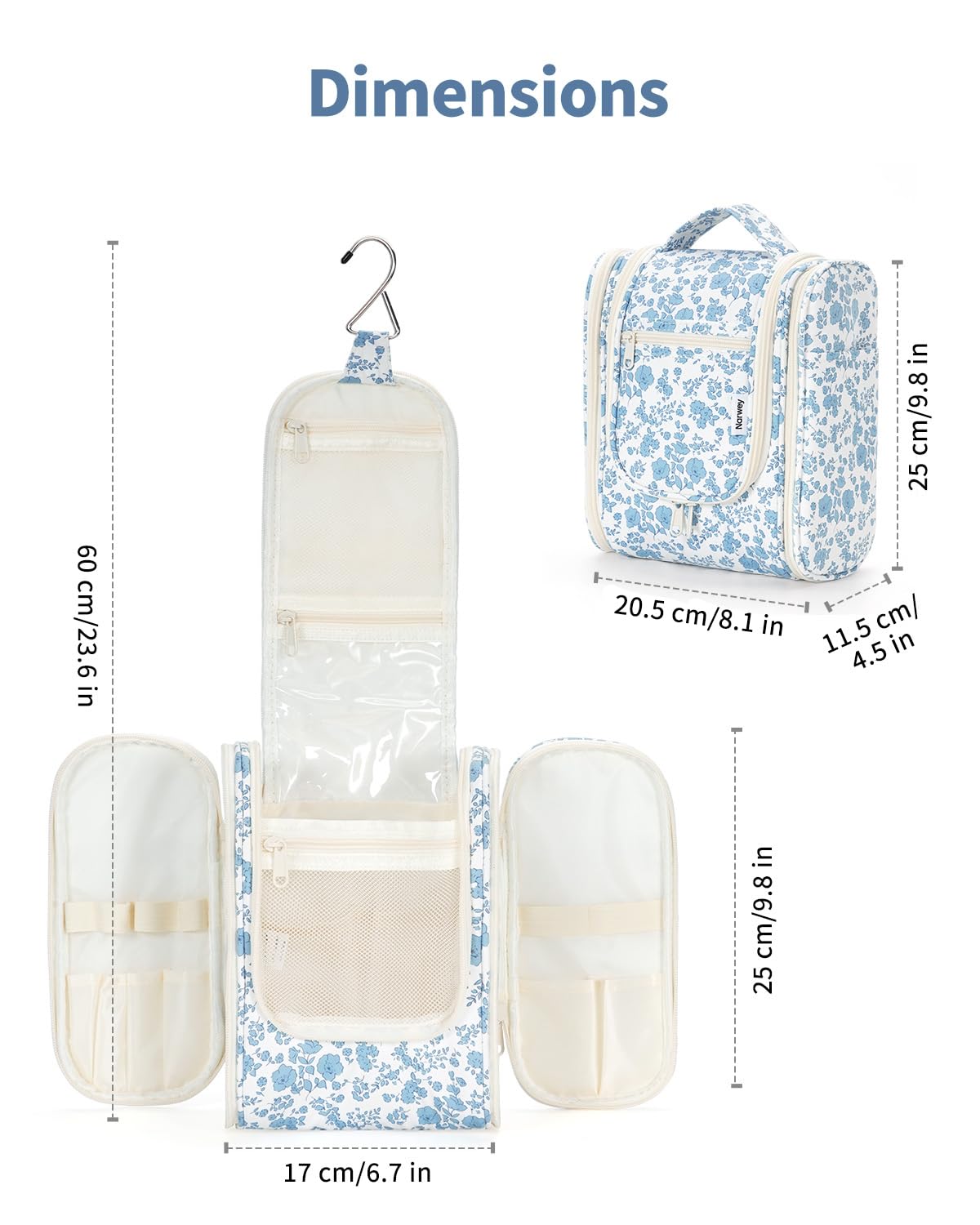 Narwey compact design delivers ample capacity without bulk during trips.