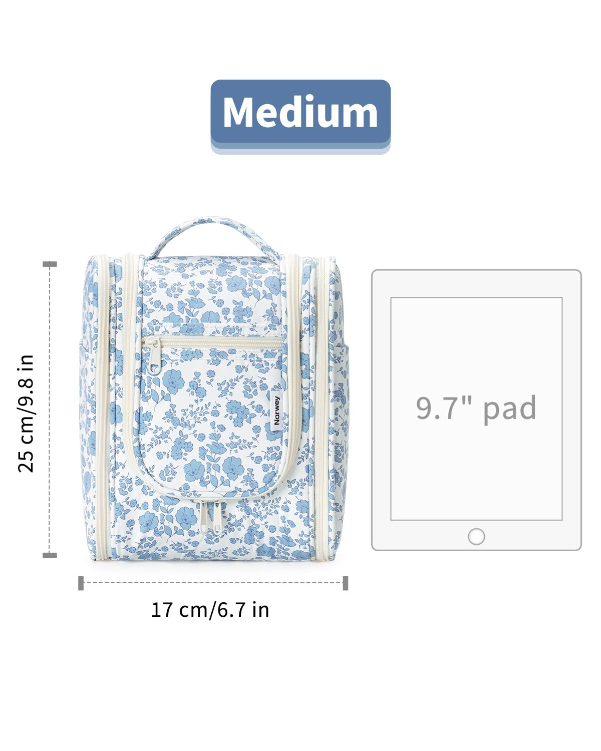 Narwey wide opening makes it easy to stand on a surface and view contents.
