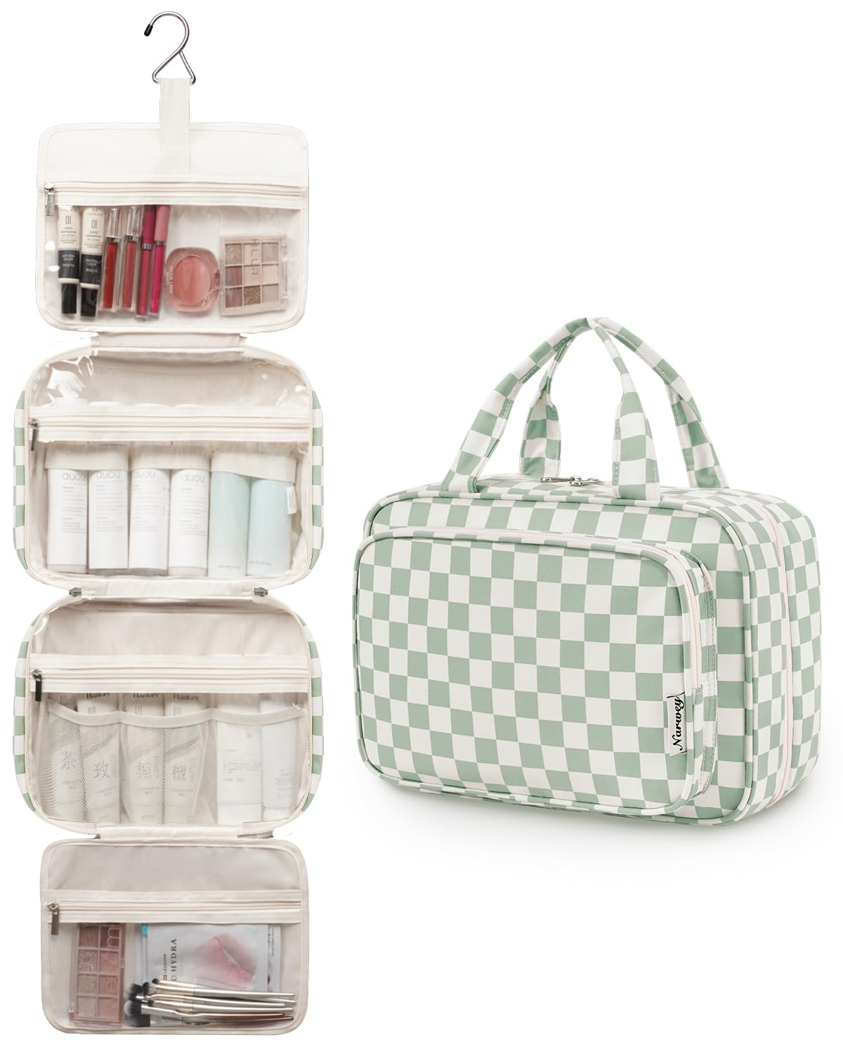 Narwey interior mesh pockets keep items upright and easy to grab