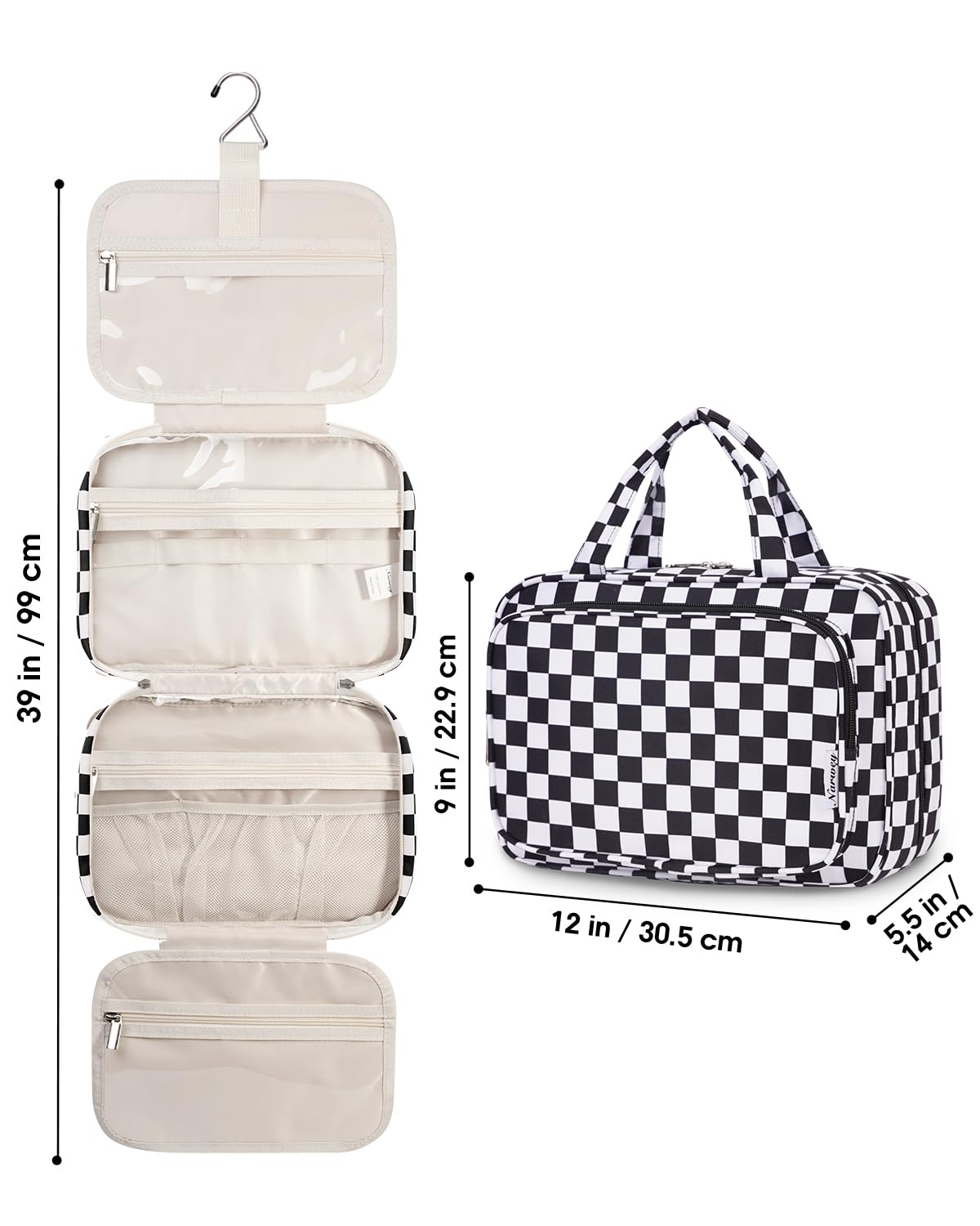 Narwey bag keeps makeup brushes and toothpaste organized on travels