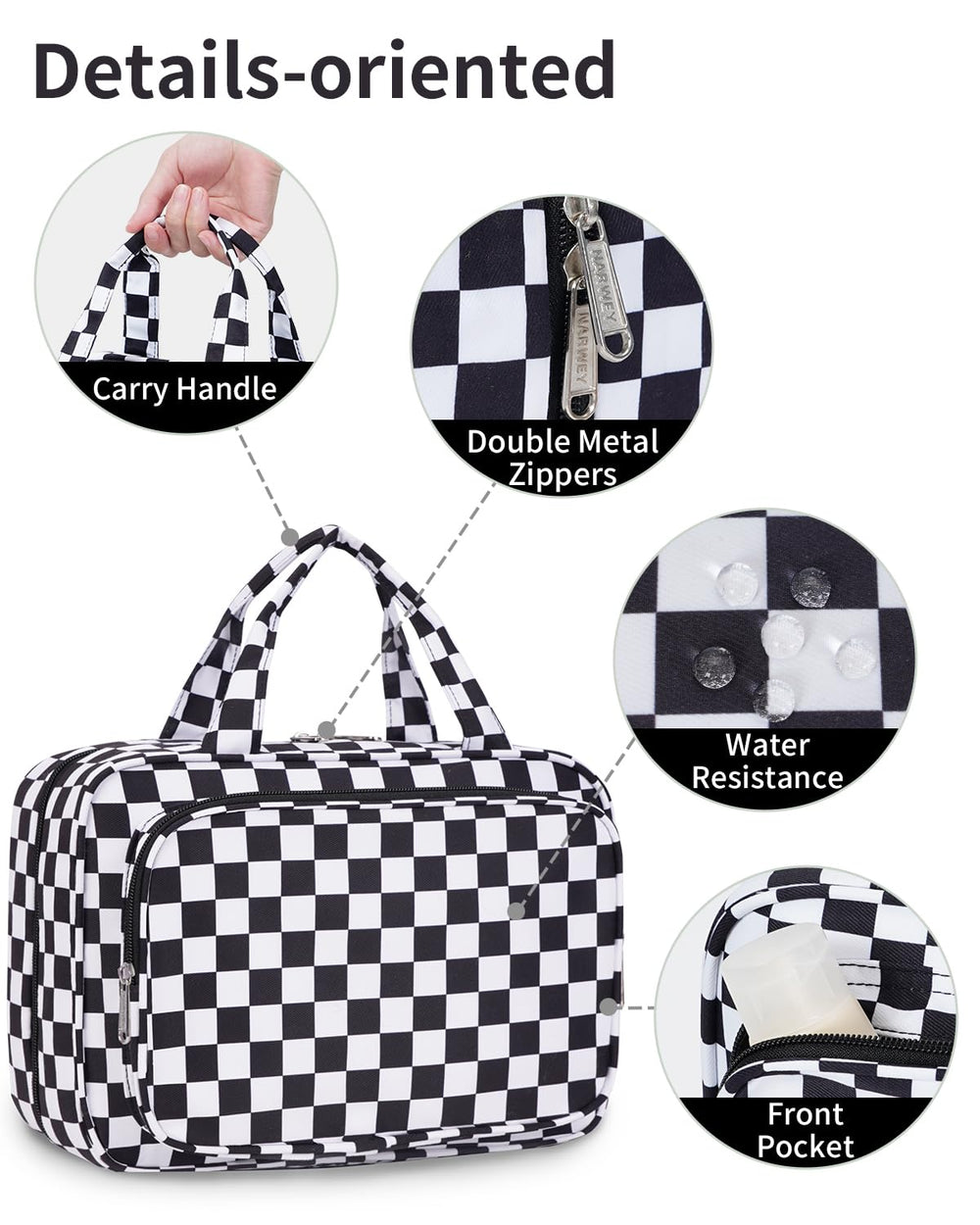 Narwey checkerboard pattern adds stylish and practical travel accessory