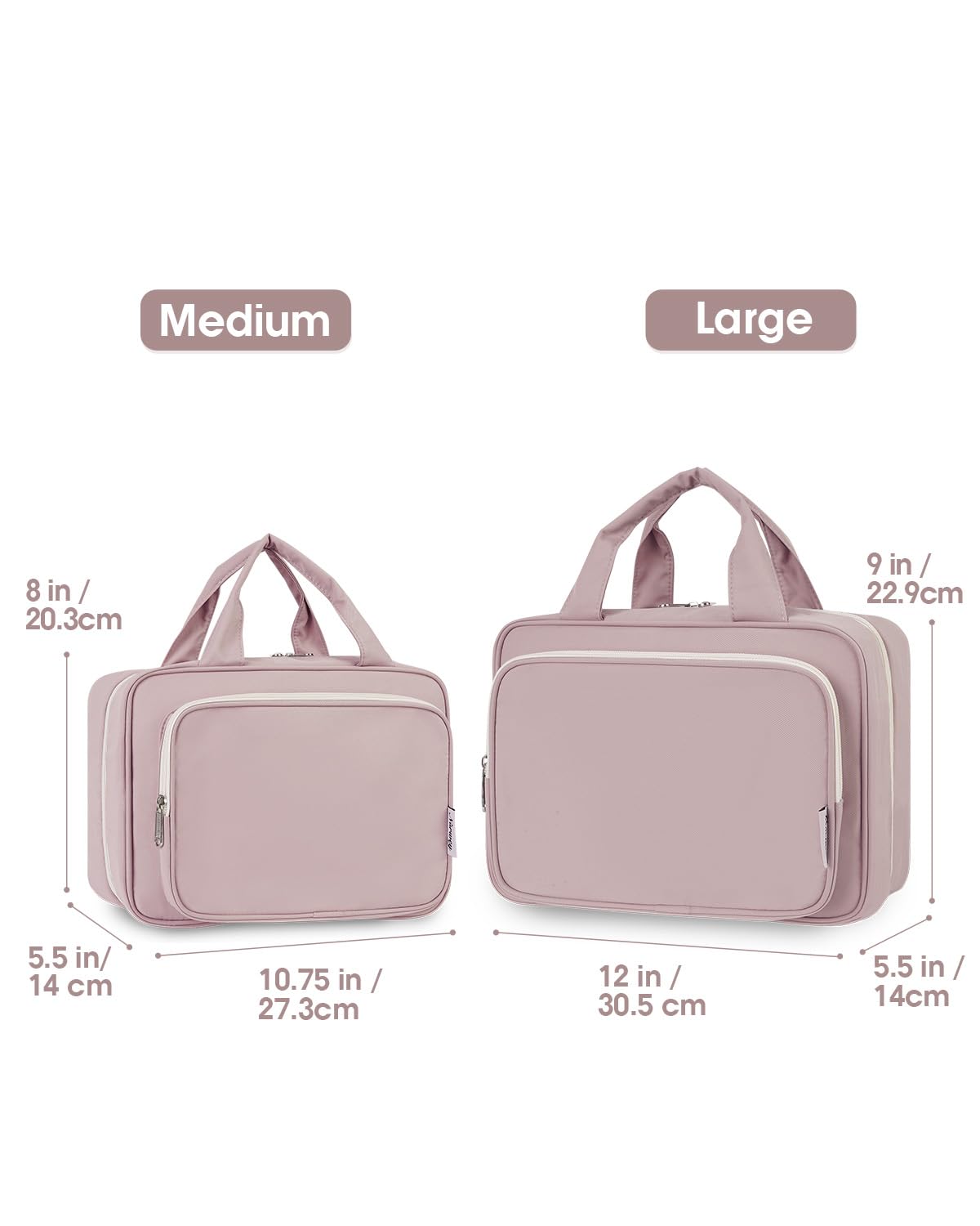 Narwey large dusty rose bag hanging on a hook for quick access.