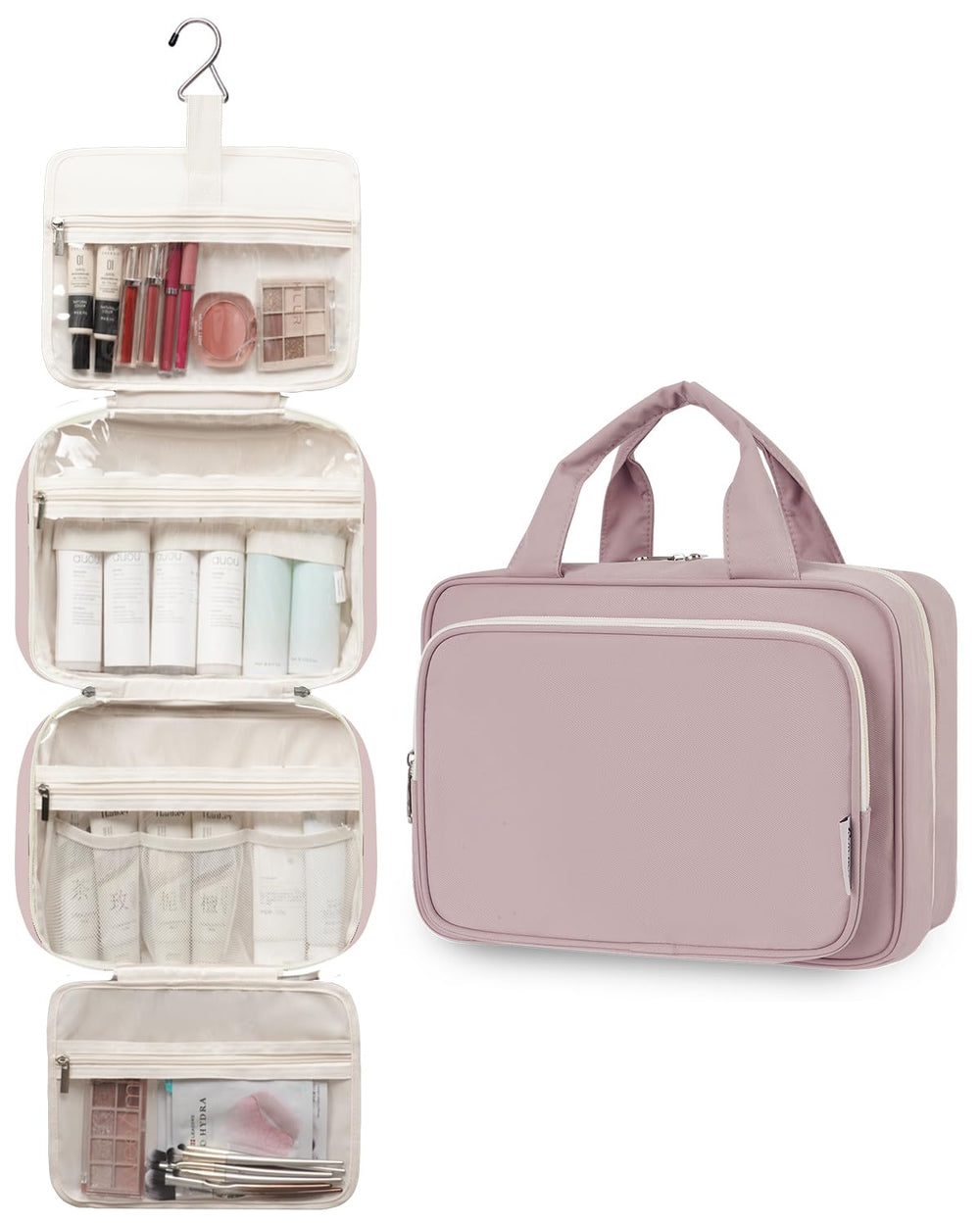 Narwey dusty rose interior view highlights padded fabric and soft lining.