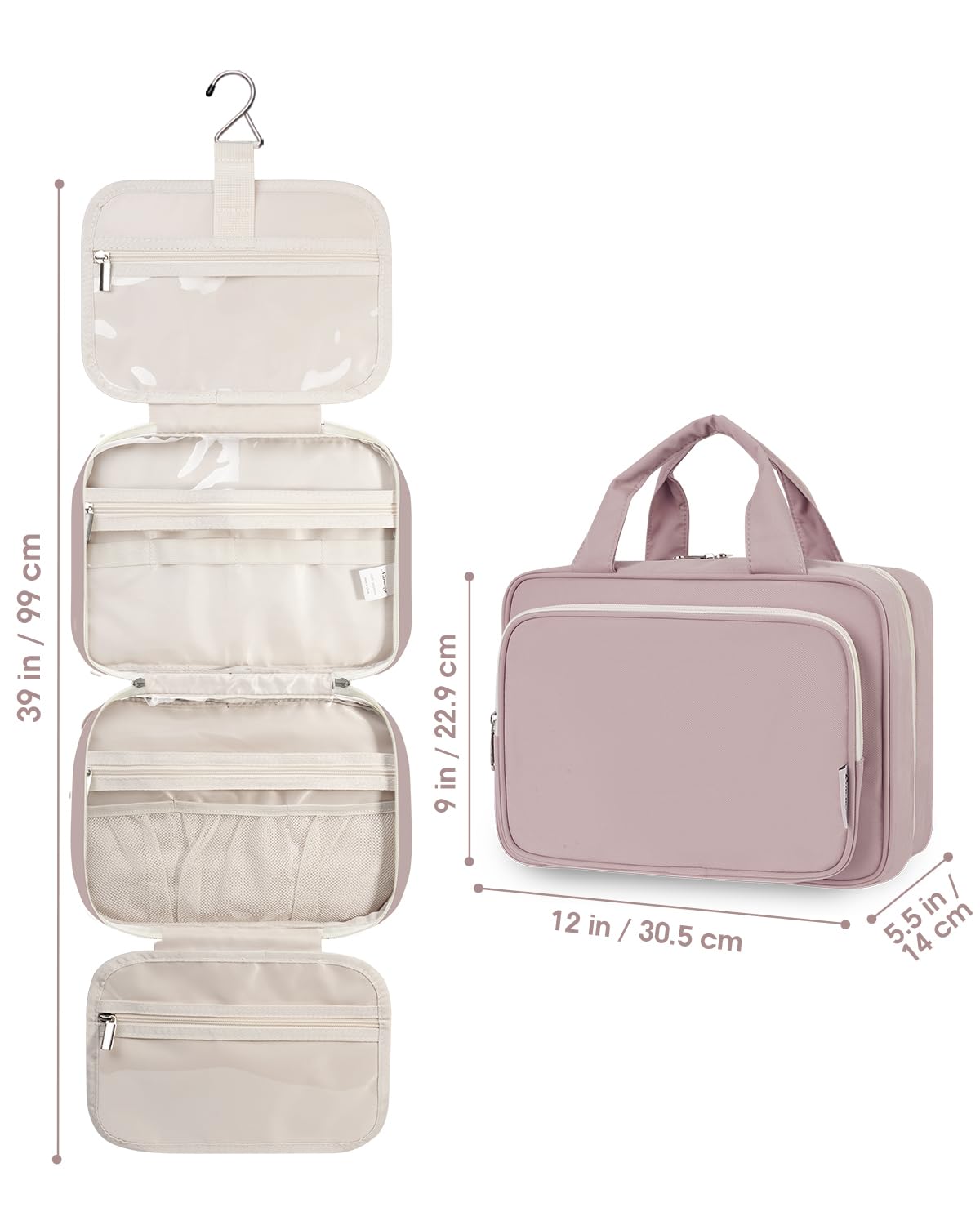 Narwey dusty rose large bag on counter shows reliable travel must-have.