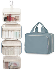 Narwey greyish-blue fabric with padded exterior and smooth lining for protection.