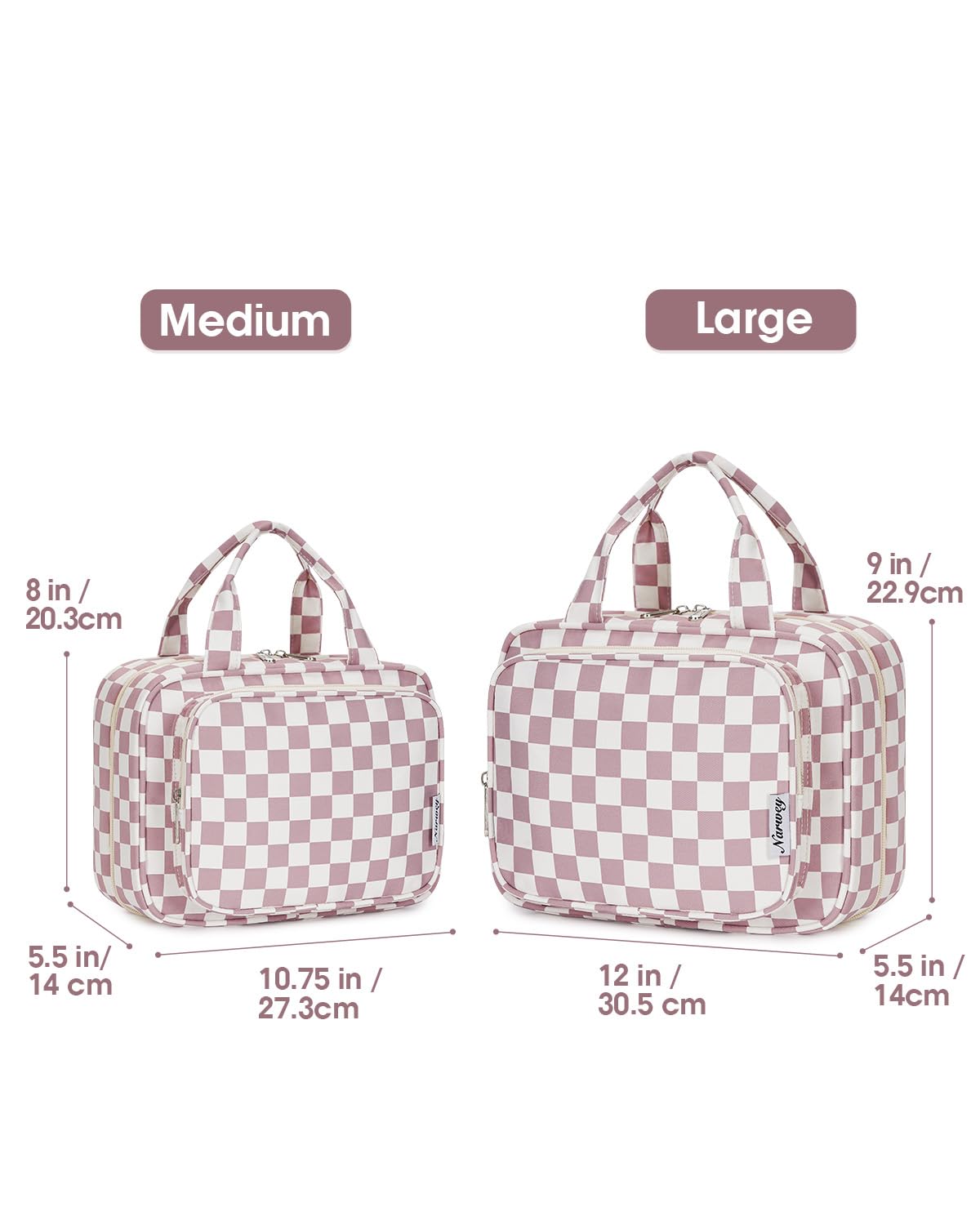 Narwey travel toiletry bag large hanging hook for convenient storage on the go.