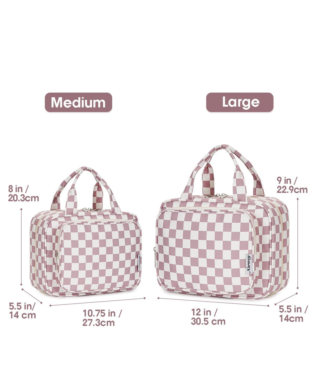 Narwey travel toiletry bag large hanging hook for convenient storage on the go.