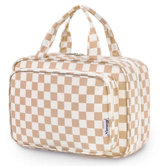 Narwey travel toiletry bag large fold offers ample space for full-size toiletries on trips.