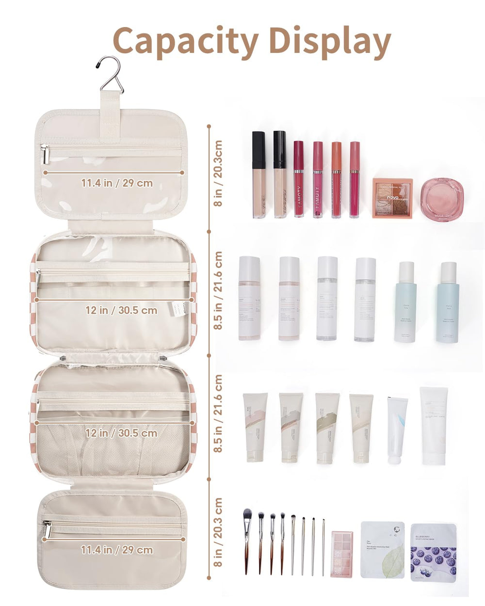Narwey travel toiletry bag large water-resistant interior and exterior keeps items protected.
