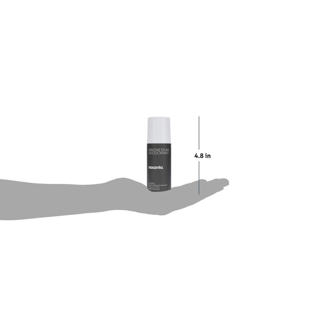 nasanta magnesium deodorant unscented finish on skin highlights pure daily protection